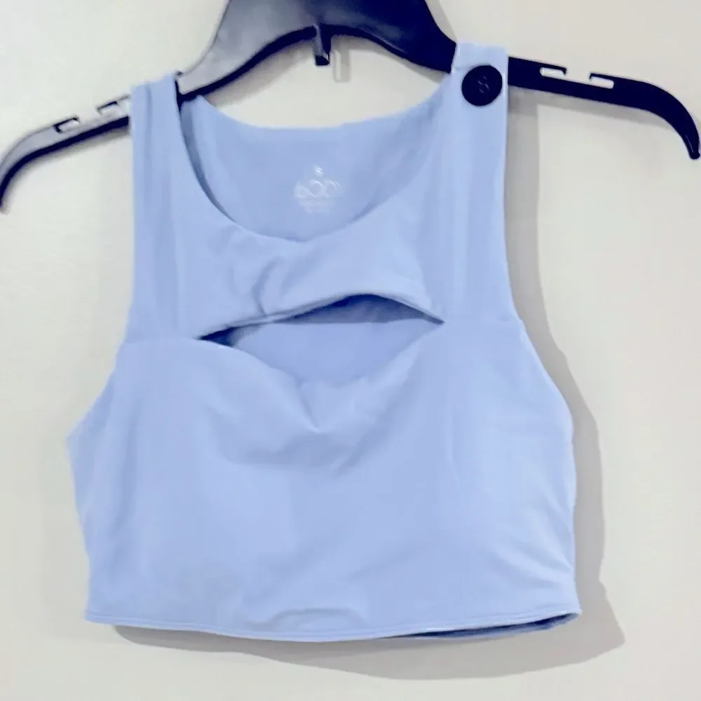 COTTON ON Women's Smoothing Cut Out Vestlette Top Blue iced sky